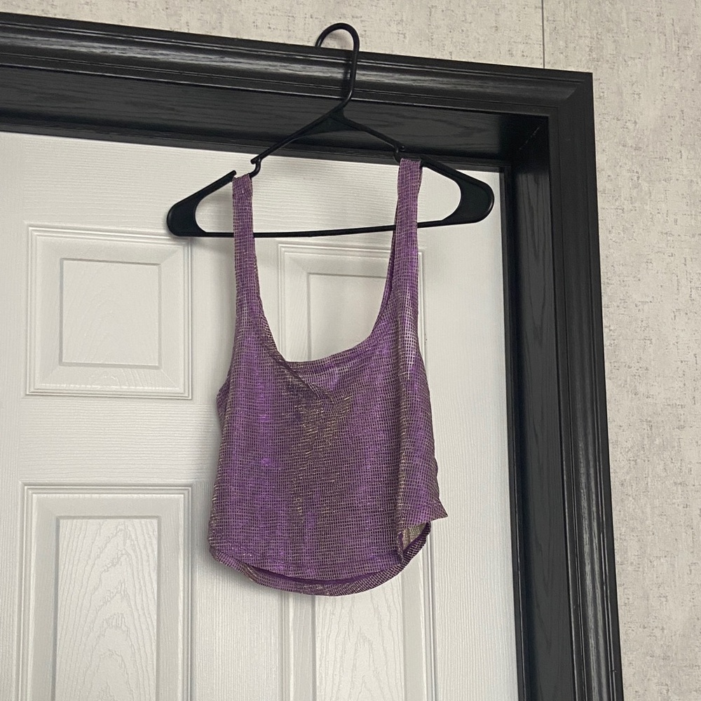 Forever 21 Shimmering Purple Crop Top